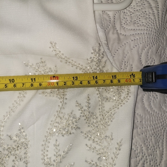 Miri Couture White Bridal Sheath Mini Dress Size Small Wedding Bridal Shower - Picture 8 of 10